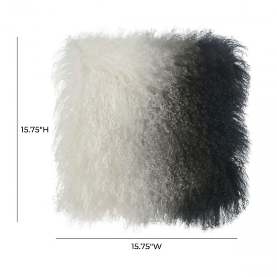 TOV Furniture Tibetan Sheep Pillow White to Black