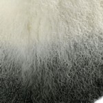 TOV Furniture Tibetan Sheep White to Grey Pouf