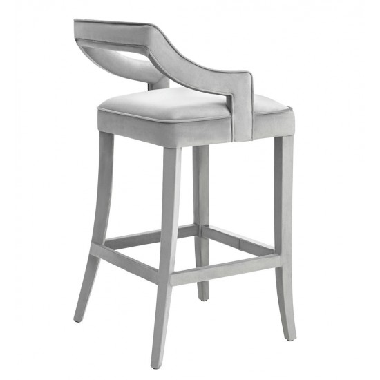 TOV Furniture Tiffany Grey Velvet Bar Stool