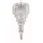 Elegant Lighting Falls 9 Light Chrome Chandelier Clear Elegant Cut Crystal