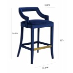 TOV Furniture Tiffany Navy Velvet Counter Stool