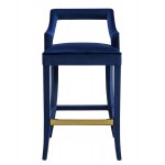 TOV Furniture Tiffany Navy Velvet Counter Stool