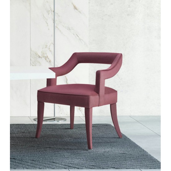 TOV Furniture Tiffany Pink Slub Velvet Chair