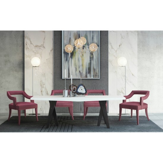 TOV Furniture Tiffany Pink Slub Velvet Chair