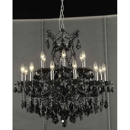 Elegant Lighting Maria Theresa 19 Light Black Chandelier Jet (Black) Royal Cut Crystal