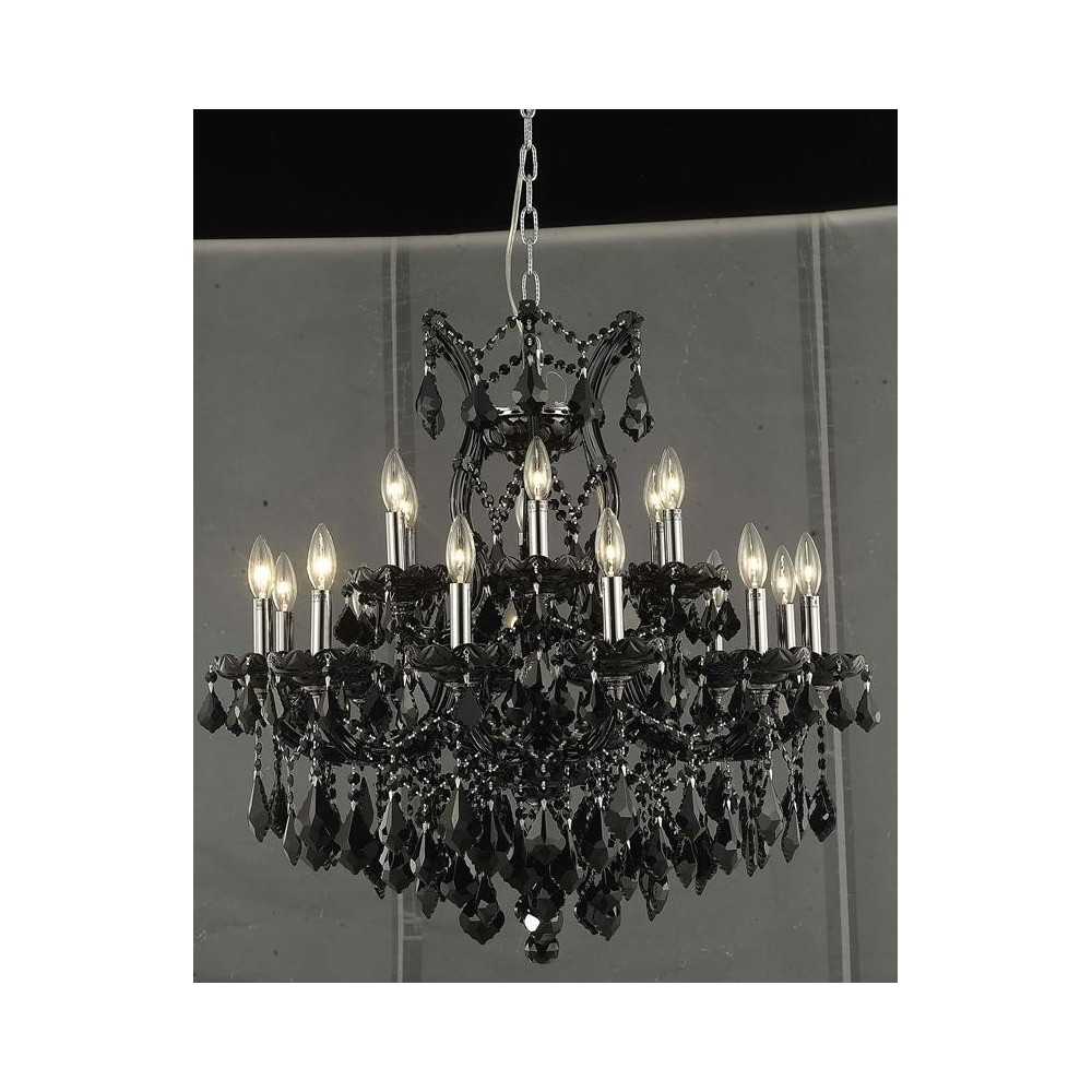 Elegant Lighting Maria Theresa 19 Light Black Chandelier Jet (Black) Royal Cut Crystal