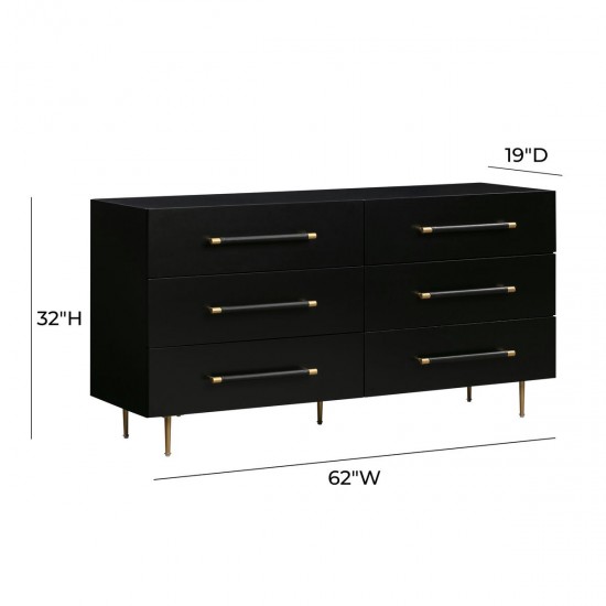 TOV Furniture Trident Black 6 Drawer Dresser