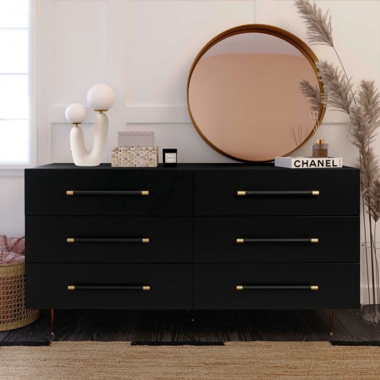 TOV Furniture Trident Black 6 Drawer Dresser