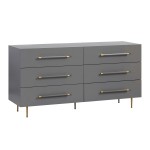 TOV Furniture Trident Grey 6 Drawer Dresser