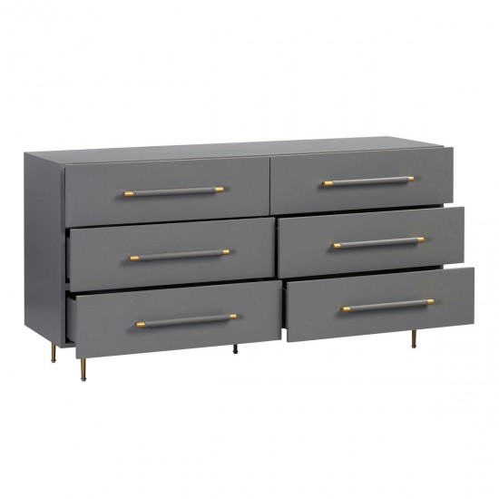 TOV Furniture Trident Grey 6 Drawer Dresser