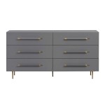 TOV Furniture Trident Grey 6 Drawer Dresser