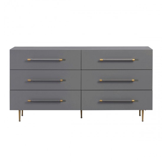 TOV Furniture Trident Grey 6 Drawer Dresser