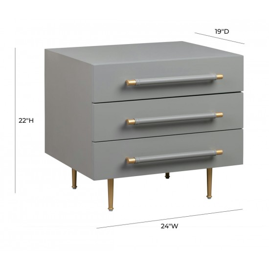 TOV Furniture Trident Grey Nightstand