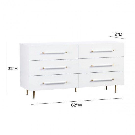 TOV Furniture Trident White 6 Drawer Dresser