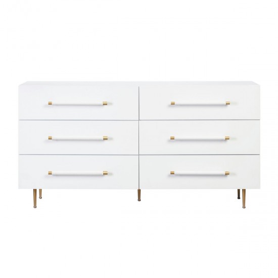 TOV Furniture Trident White 6 Drawer Dresser