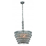 Elegant Lighting Nordic Collection Pendant Lamp D:19 H:12 Lt:5 Antique Silver Finish Royal Cut Clear