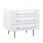 TOV Furniture Trident White Nightstand