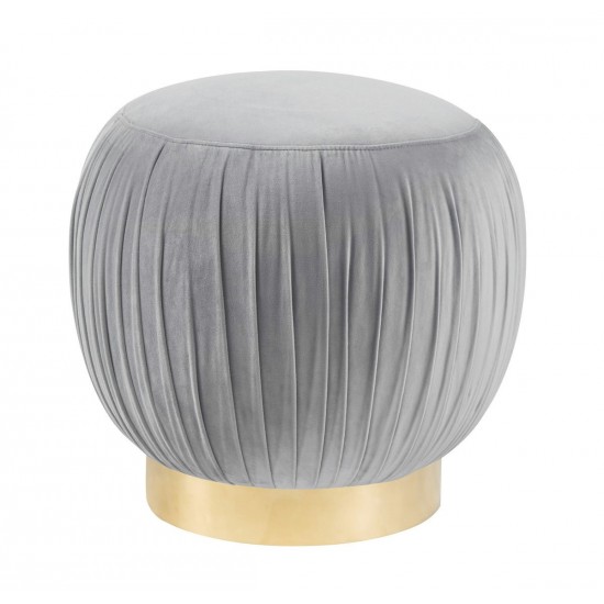 TOV Furniture Tulip Grey Velvet Ottoman