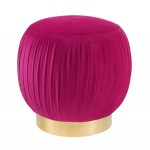 TOV Furniture Tulip Pink Velvet Ottoman