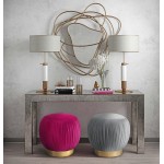 TOV Furniture Tulip Pink Velvet Ottoman