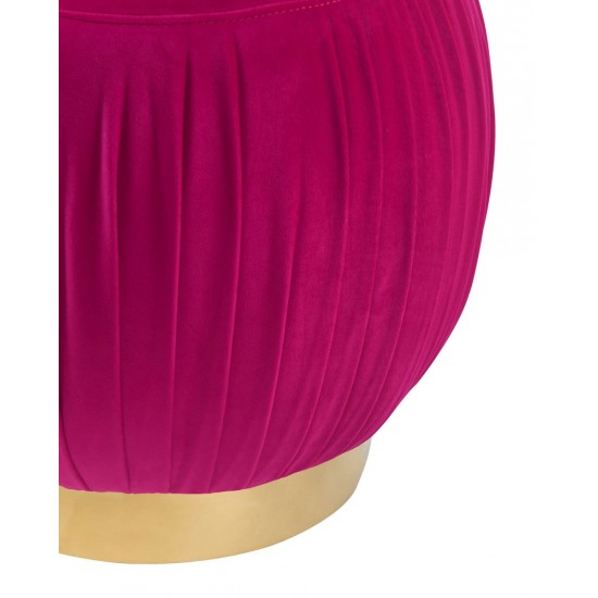 TOV Furniture Tulip Pink Velvet Ottoman