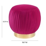 TOV Furniture Tulip Pink Velvet Ottoman