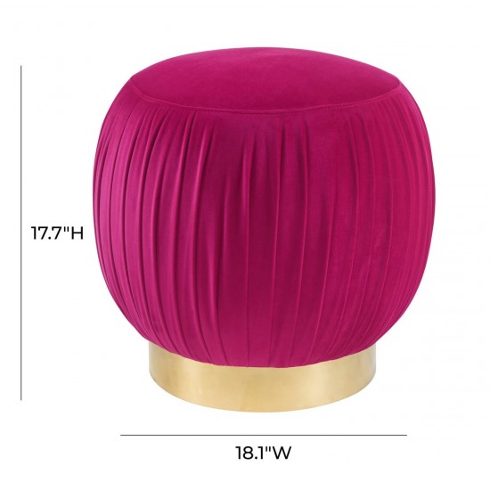 TOV Furniture Tulip Pink Velvet Ottoman