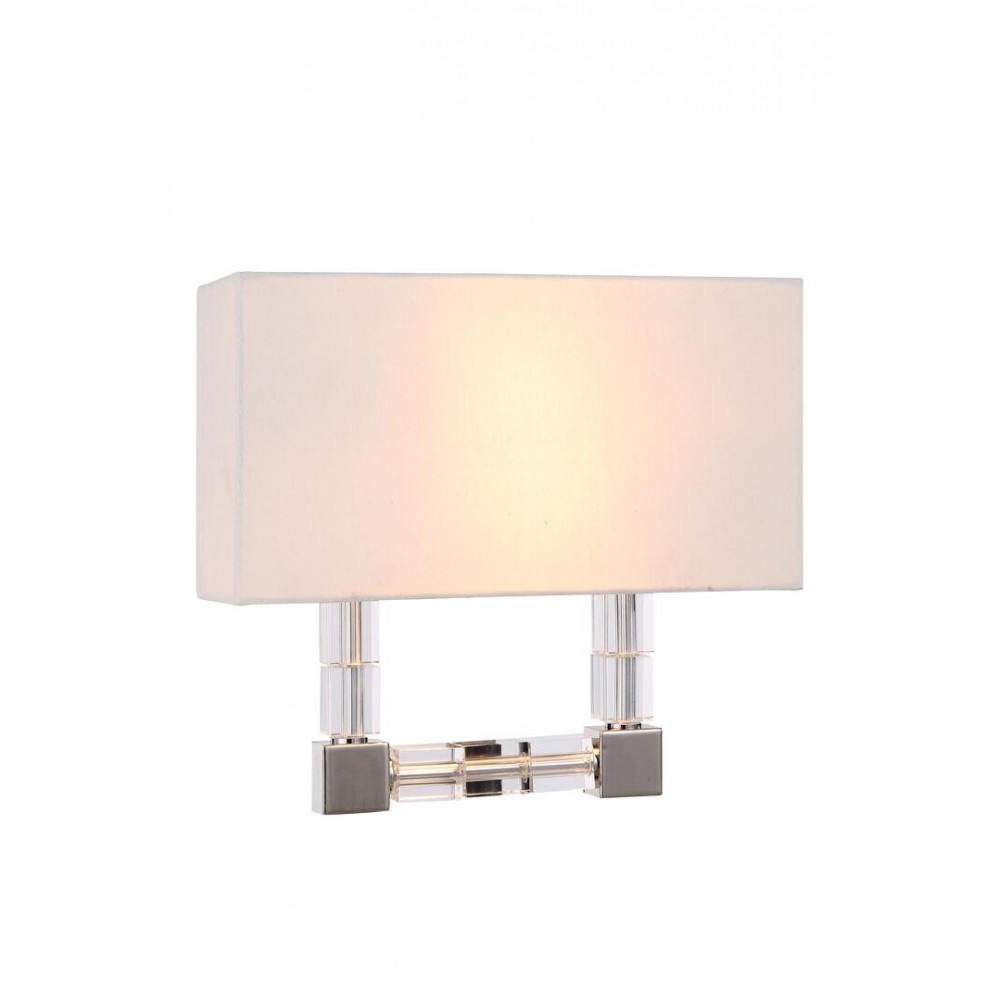 Elegant Lighting 1461 Cristal Collection Wall Sconce W: 13in H: 12in Ext: 4.5in Lt: 2 Polished Nickel Finish