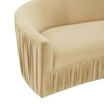 TOV Furniture Valerie Pleated Champagne Velvet Sofa