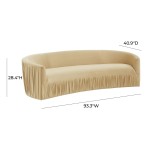 TOV Furniture Valerie Pleated Champagne Velvet Sofa