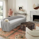 TOV Furniture Valerie Pleated Light Grey Velvet Sofa