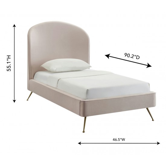 TOV Furniture Vivi Blush Velvet Bed in Twin