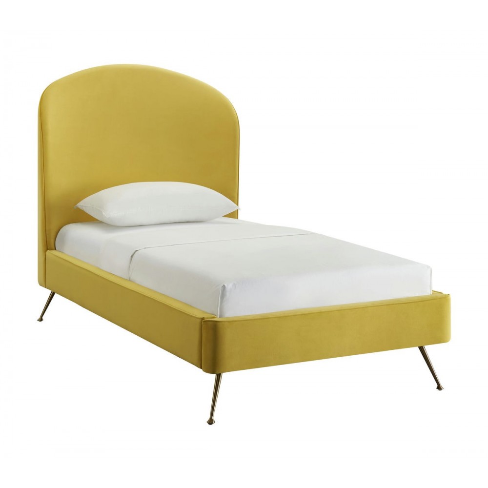 TOV Furniture Vivi Burnt Gold Velvet Bed in Twin