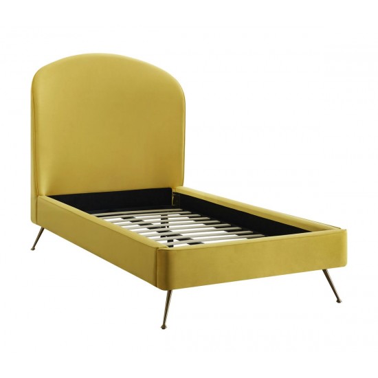 TOV Furniture Vivi Burnt Gold Velvet Bed in Twin