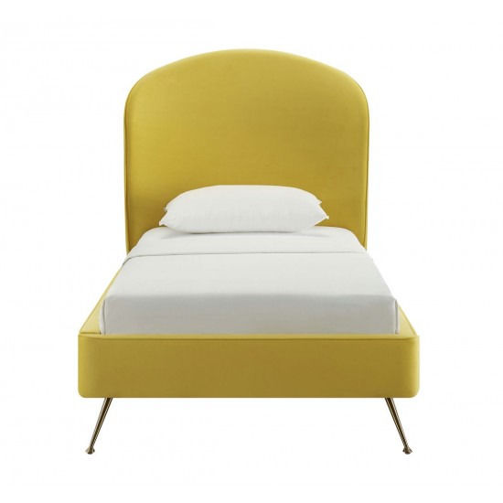 TOV Furniture Vivi Burnt Gold Velvet Bed in Twin