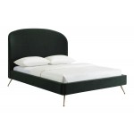 TOV Furniture Vivi Forest Green Velvet Bed in Queen