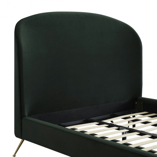 TOV Furniture Vivi Forest Green Velvet Bed in Queen