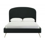 TOV Furniture Vivi Forest Green Velvet Bed in Queen