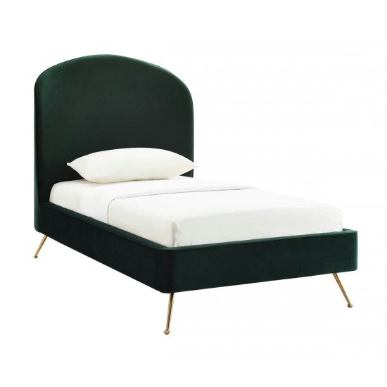 TOV Furniture Vivi Forest Green Velvet Bed in Twin