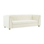 TOV Furniture Wafa Cream Velvet Sofa