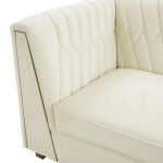 TOV Furniture Wafa Cream Velvet Sofa