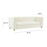 TOV Furniture Wafa Cream Velvet Sofa