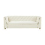 TOV Furniture Wafa Cream Velvet Sofa