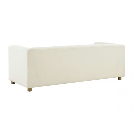 TOV Furniture Wafa Cream Velvet Sofa