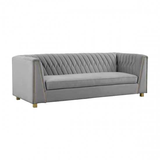 TOV Furniture Wafa Light Grey Velvet Sofa