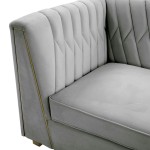 TOV Furniture Wafa Light Grey Velvet Sofa