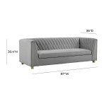 TOV Furniture Wafa Light Grey Velvet Sofa