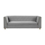 TOV Furniture Wafa Light Grey Velvet Sofa