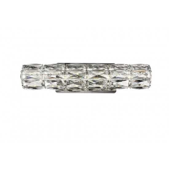 Elegant Lighting Valetta Integrated Led Chip Light Chrome Wall Sconce Clear Royal Cut Crystal