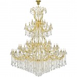 Elegant Lighting Maria Theresa 84 Light Gold Chandelier With Clear Tear Drop Crystals Clear Elegant Cut Crystal